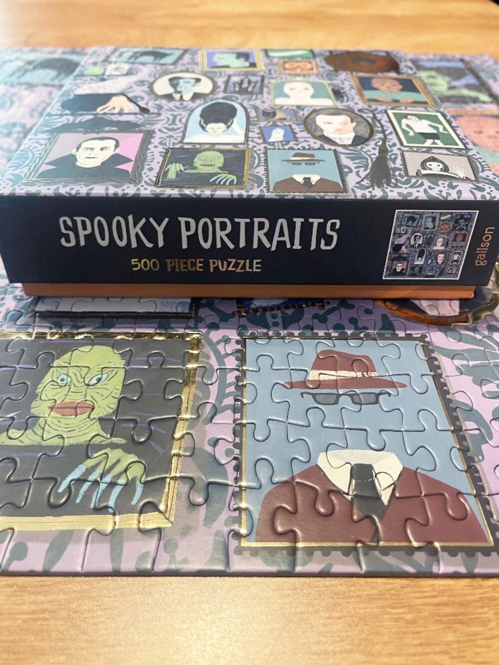 Galison Spooky Portraits 500 Piece Halloween Puzzle Anne Bentley Complete